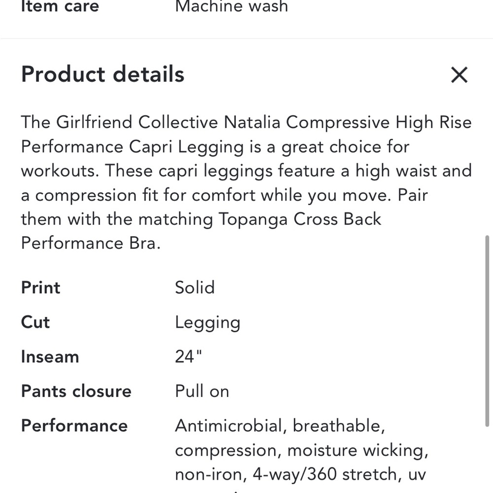 Girlfriend Collective Bellami Compressive High Rise Performance Legging - Picture 4 of 6